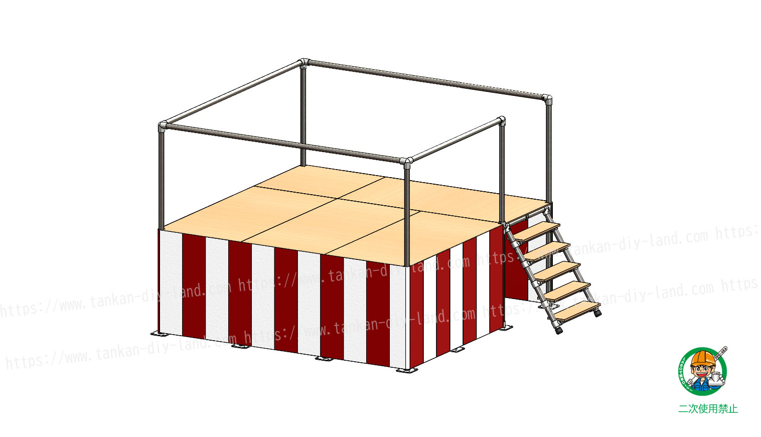 組み立て 解体が簡単な 祭りやぐら ステージ 1 単管パイプで作る 単管パイプのdiy向け 技術者向けの情報なら単管diyランド
