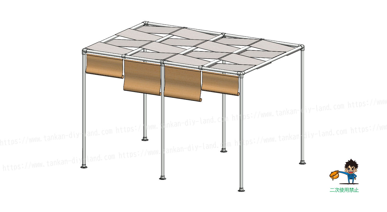 利用者にも作成者にもやさしい 手作り サンシェード 簡易休憩 テント ガーデニング 5 単管パイプで作る 単管パイプのdiy 向け 技術者向けの情報なら単管diyランド