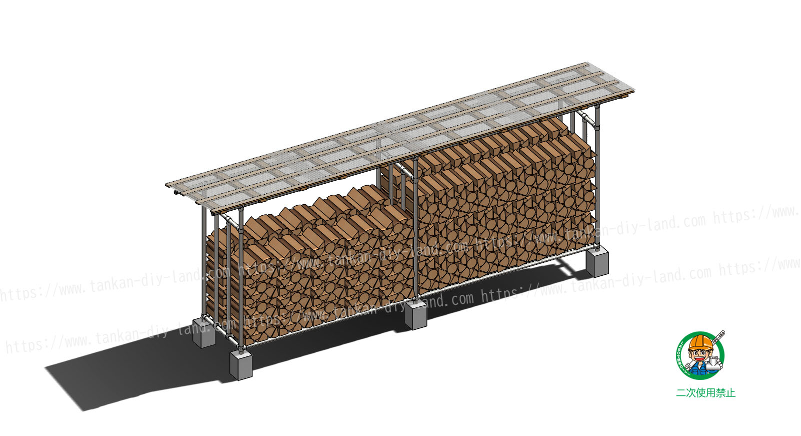 重たい薪もしっかり支える 頑丈な 薪棚 ログラック 棚 5 単管パイプで作る 単管パイプのdiyや組み方の学習なら単管diyランド