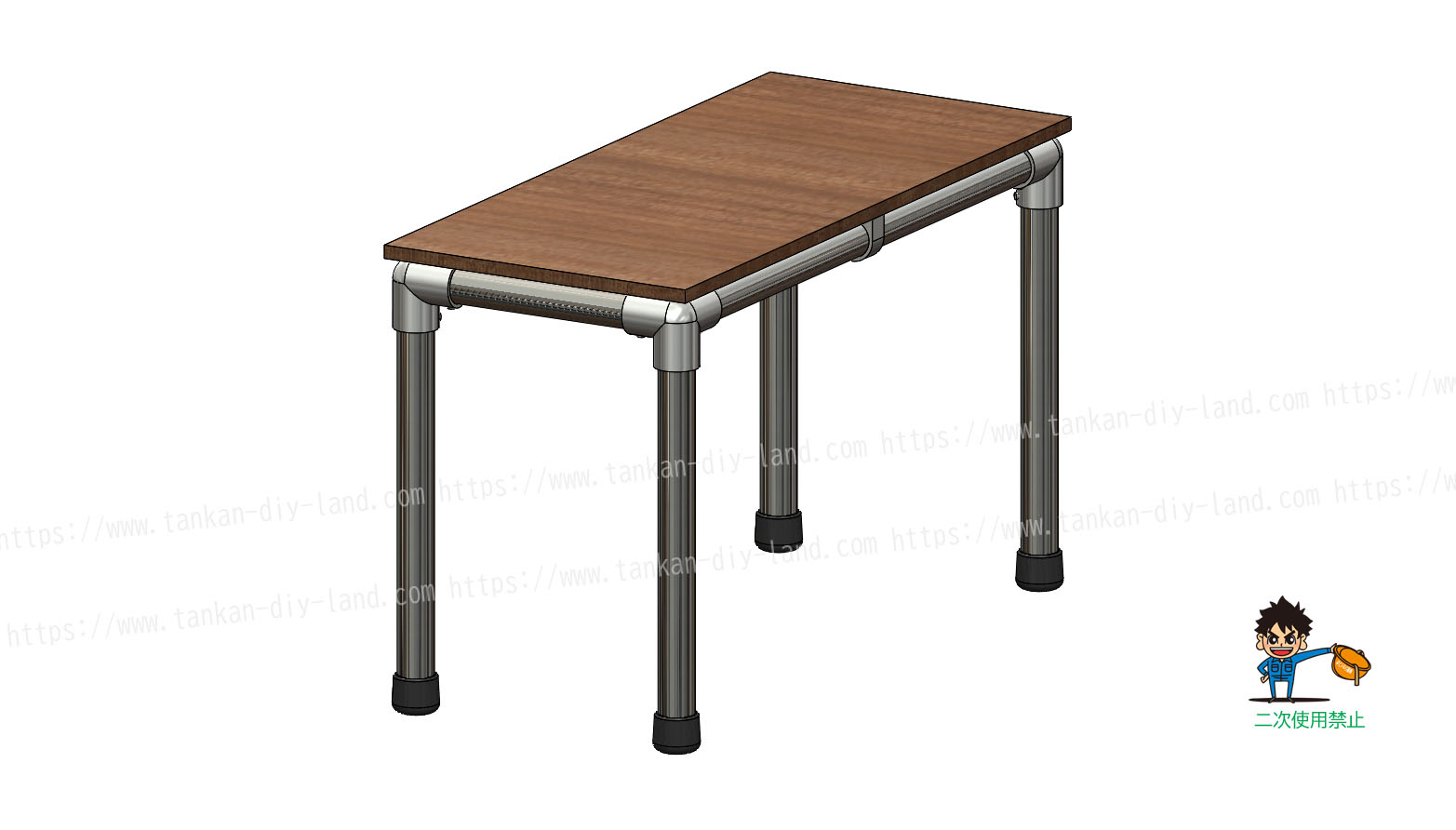 突起が無いから家具にもオススメ ｌａｂｏ金具で作る テーブル テーブル 5 単管パイプで作る 単管パイプ のdiy向け 技術者向けの情報なら単管diyランド